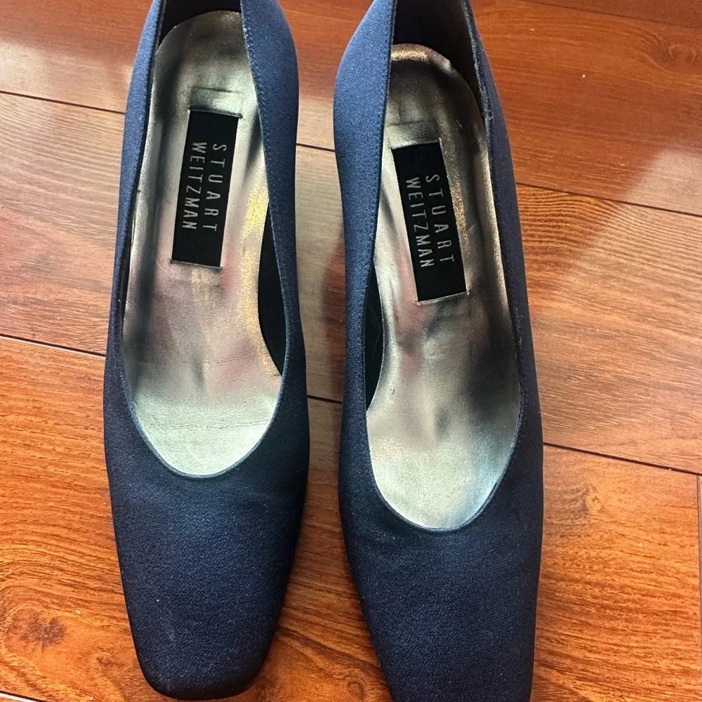 Stuart Weitzman Dark Blue Block Heels